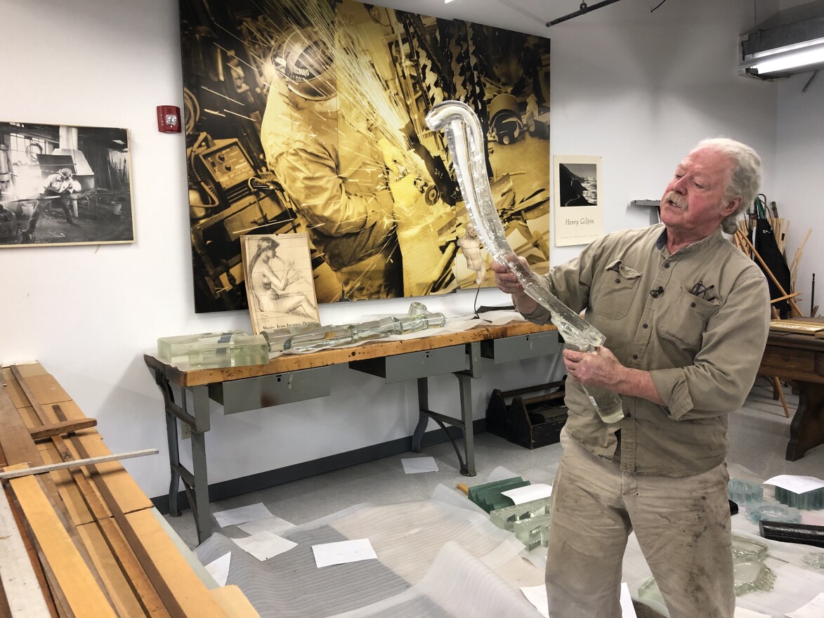Albert Paley works with glass as well, in his Lyell Ave. studio